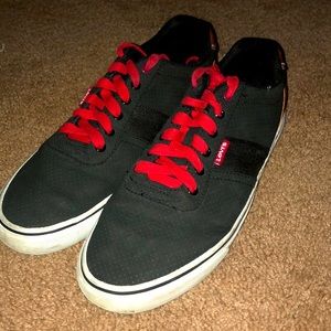 Levi’s sneakers. Casual and comfortable. Red/black/white/dark brown